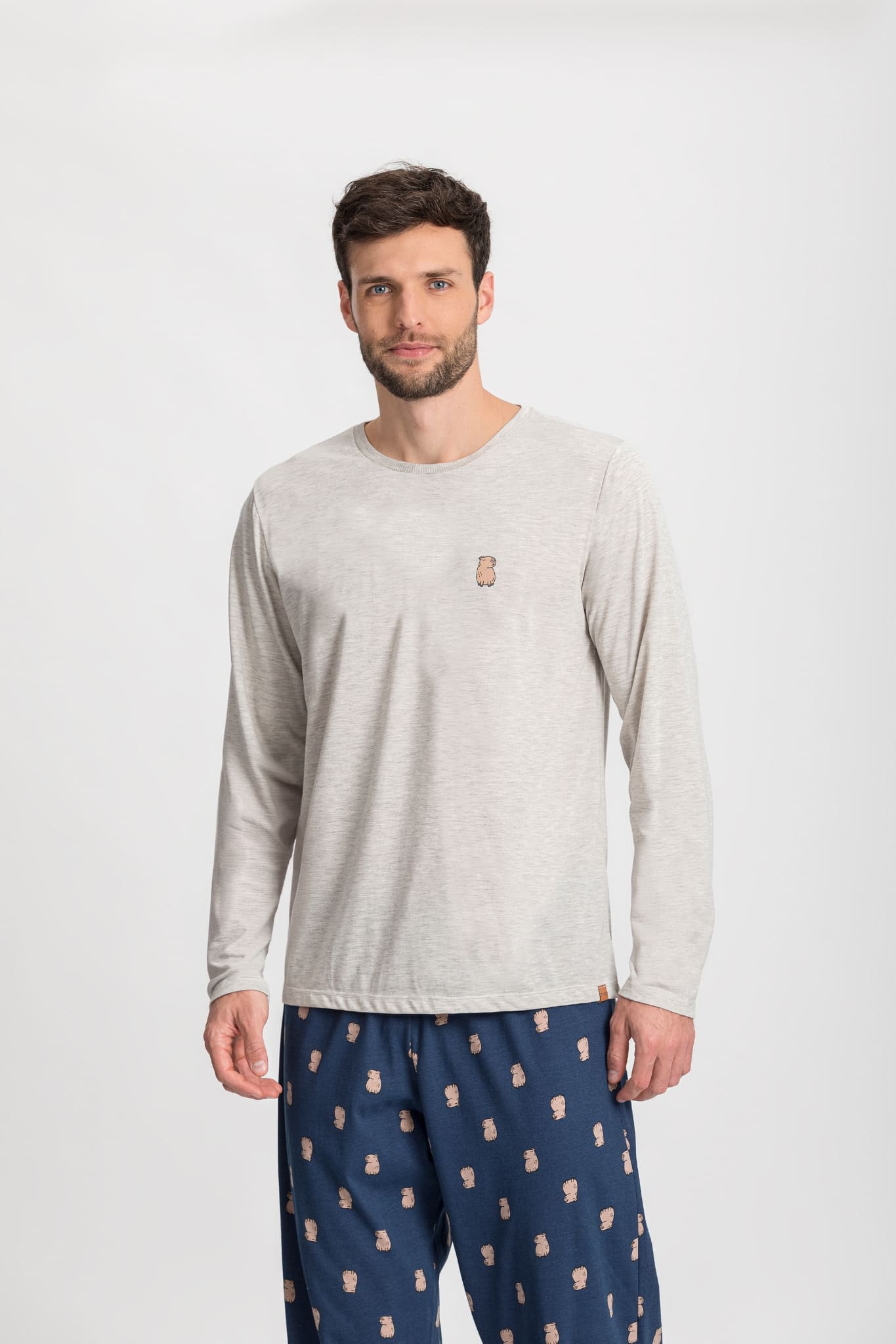 Pijama Masculino TeJoyce 100% Algodão - Conjunto Listrado - Manga Longa